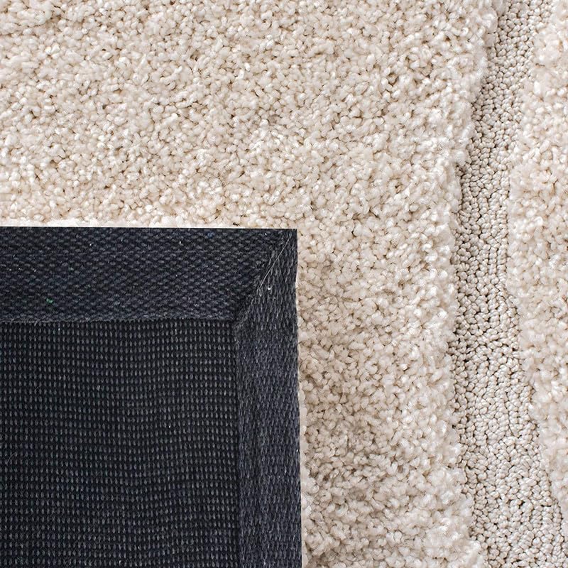 Image of Super Ultra Soft Collection of Finishing Anti Slip Shaggy Fluffy Fur Rugs and Carpet for Living Room, Bedroom, Hall Area High Pile with Your Kids Room, Bedside Runner 2x5 Feet Ivory & Ivory