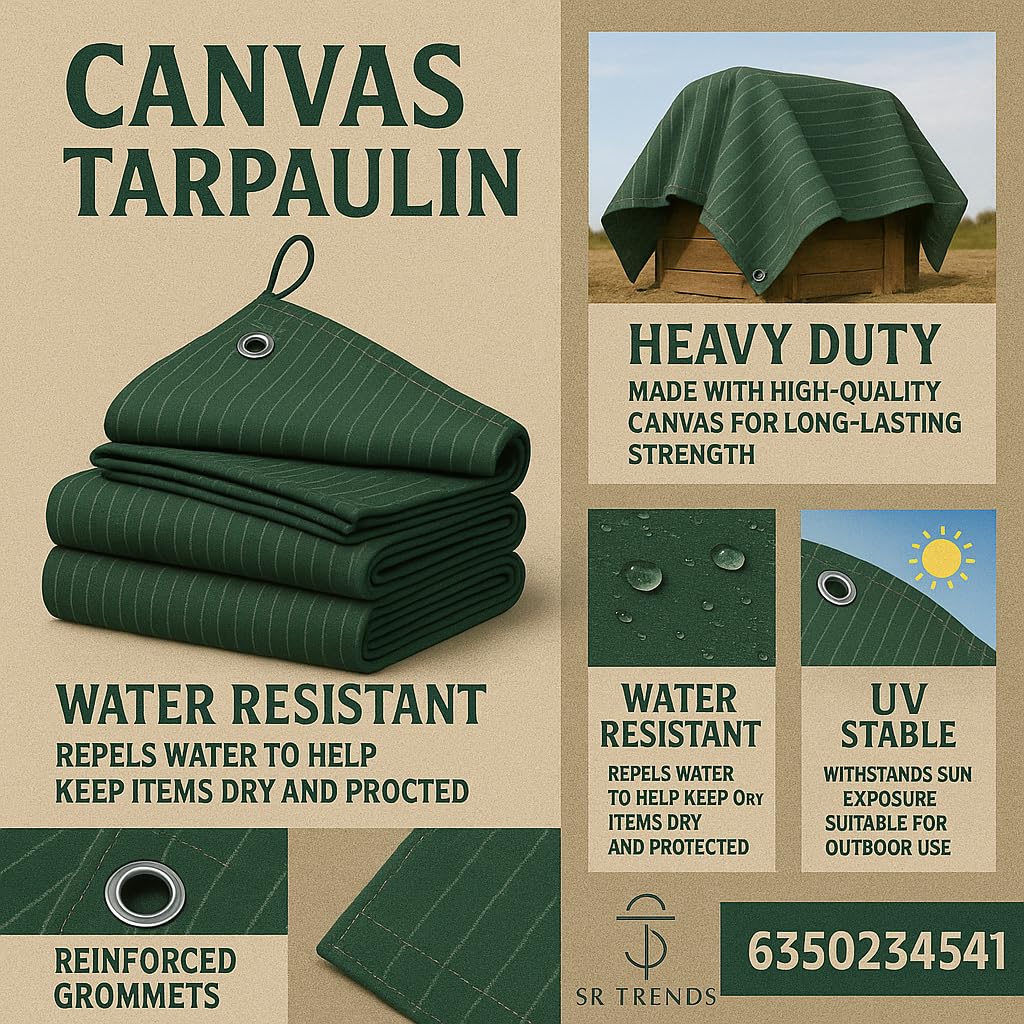 700 GSM Waterproof Tarpaulin | Durable, UV-Resistant Tarp for Outdoor, Construction & Camping (Green, 21 x 21 FT) — Amazon image 3