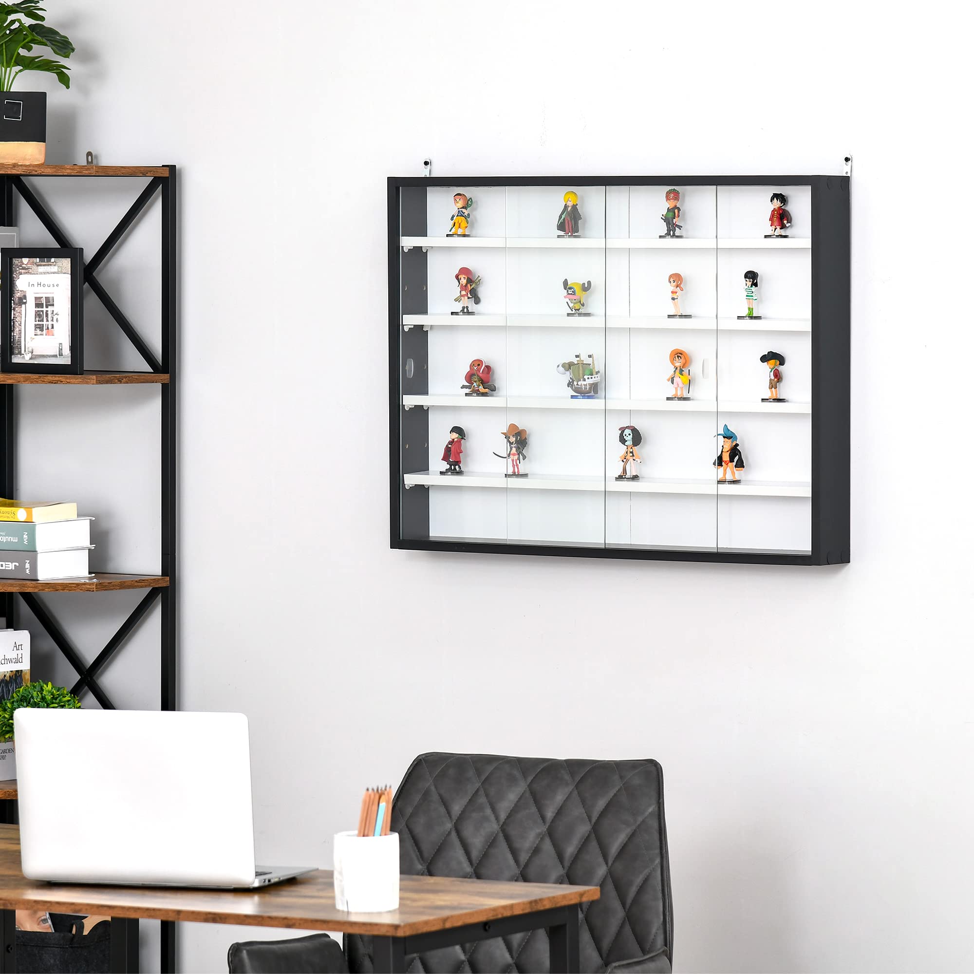 5Tier Wall Display Shelf Unit w/ 4 Adjustable Shelves