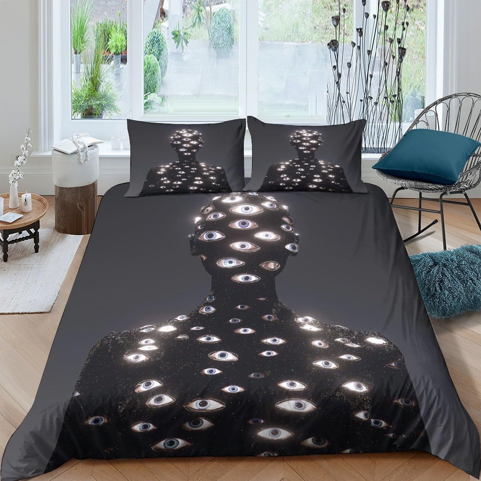 L'œil de l'omniscience housse de couette 135x200 parure de lit single microfibre 3D