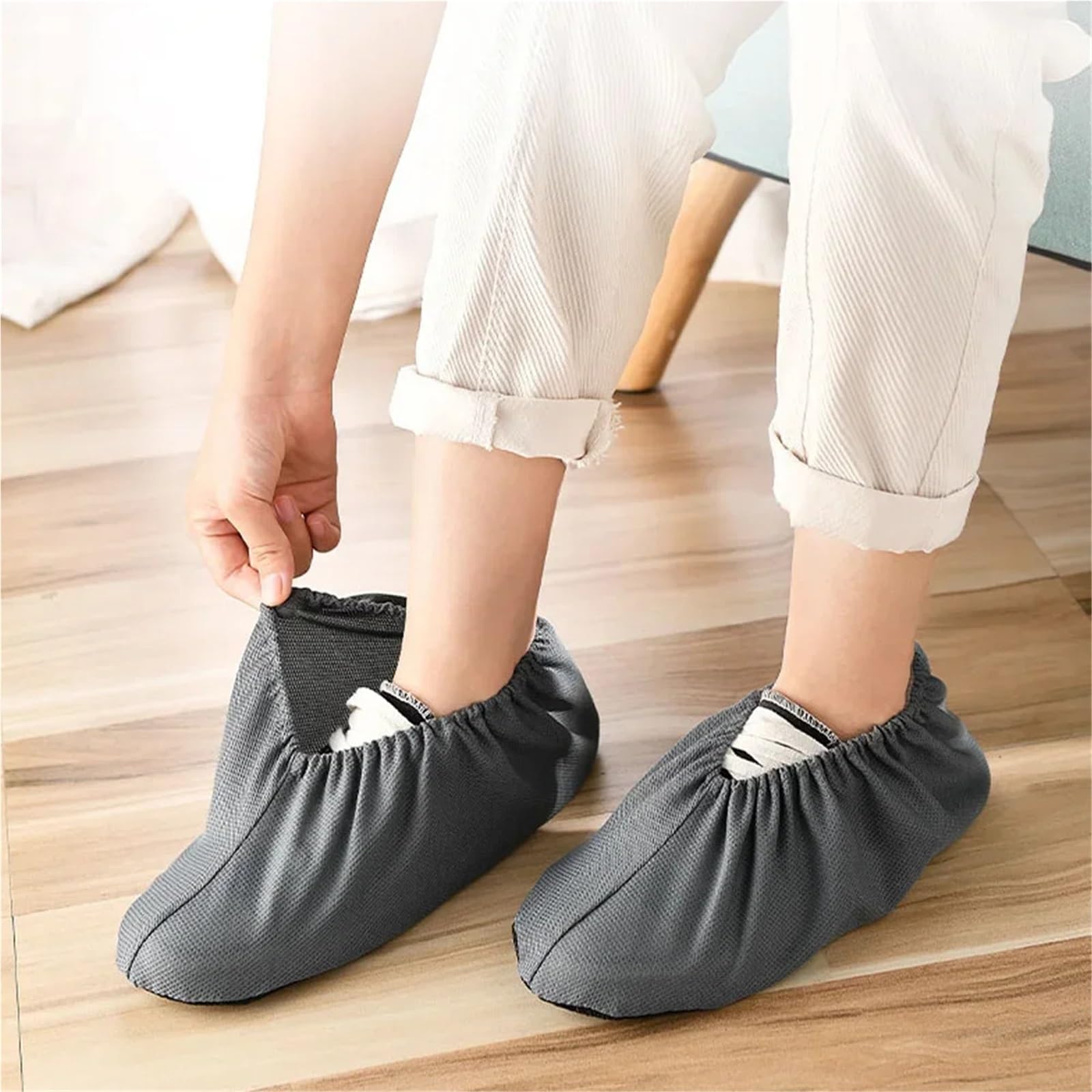 Couvre-chaussures imperméables réutilisables, Couvre-chaussures imperméables, antidérapants, réutilisables, respirants et lavables, lot de 3, multicolores, pointures 35 à 44(Gray)