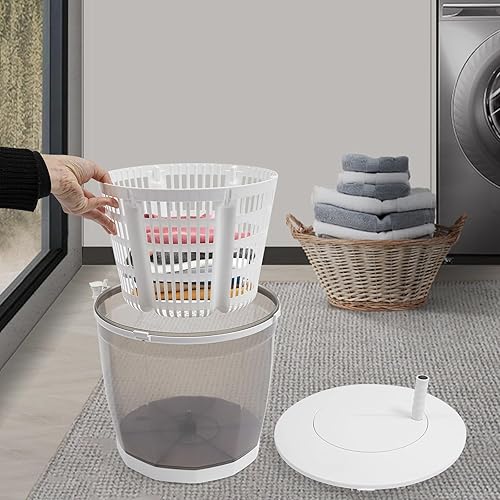 Miniatura 2 de Lavadora manual de ropa, mini lavadora manual 2 en 1, lavadora portátil no eléctrica y secadora giratoria, deshidratador combinado de manivela de