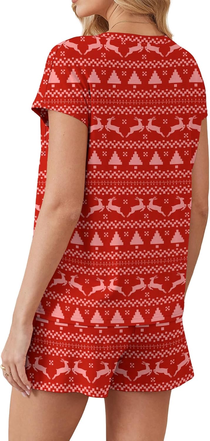 RUMIA Pajamas for Women 2 Piece Cap Sleeve Lounge Short Sets with Pockets (S-3XL) - Image 4