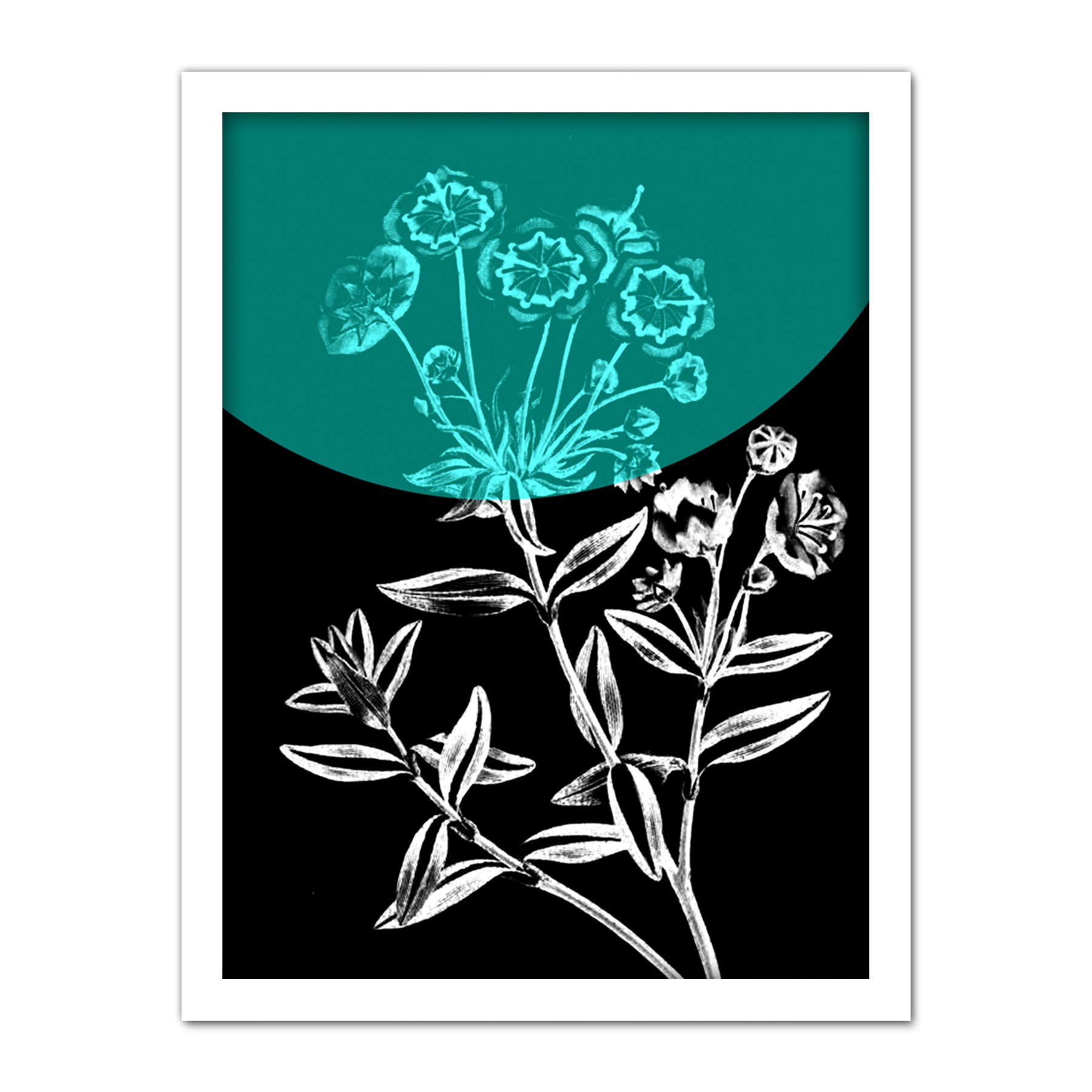 Wee Blue Coo Colour Pop Circle Teal Artwork Framed Wall Art Print 18X24 Inch