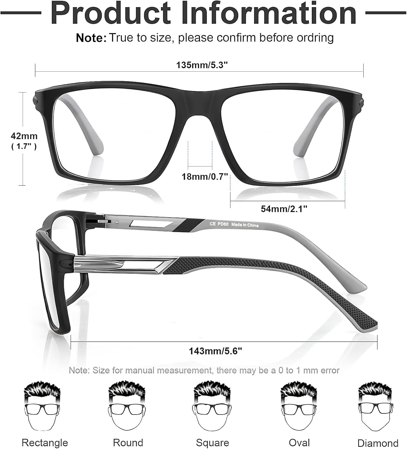 CARA Progressive Multifocus Reading Glasses for Men No-Line Blue Light Blocking Computer Readers With Aluminum Temples, 2.00x