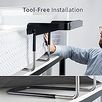 Vista 5 de Altura ajustable debajo del colchón, estante de noche de 17 pulgadas, funciona con lofts y camas sin marcos, bandeja de almacenamiento resistente