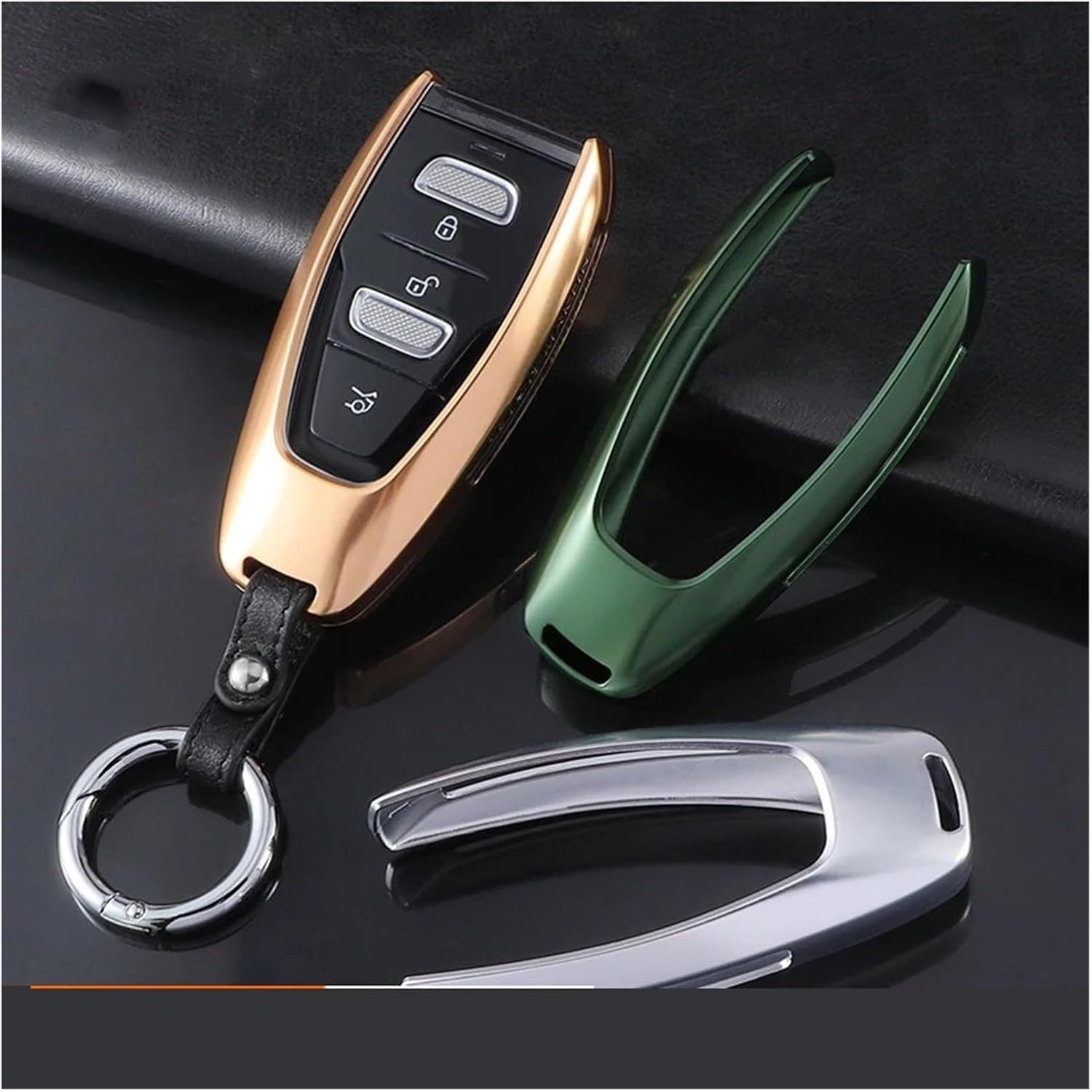 Alloy Car Key FOB Case Key Cover Compatible With Aston Martin DBX 2020 2021 Auto Accessories Ring(Style 3)