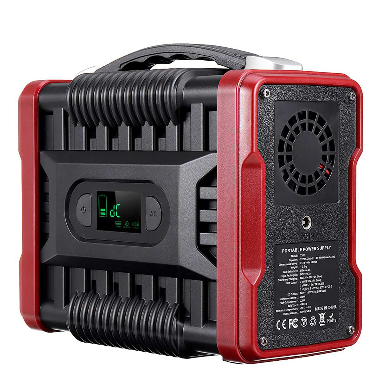 TIM-LI Estación De Energía Portátil De 200 W 60000 Mah/Batería De Litio De Respaldo CPAP con Puerto USB, Pantalla LED, para Acampar, Caravanas, Exteriores, Fuera De La Red