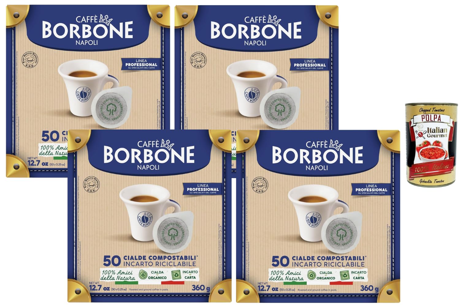 Italian Gourmet Borbone DEK Entkoffeinierte E.S.E.-Kaffeepads 4x50 1,44kg