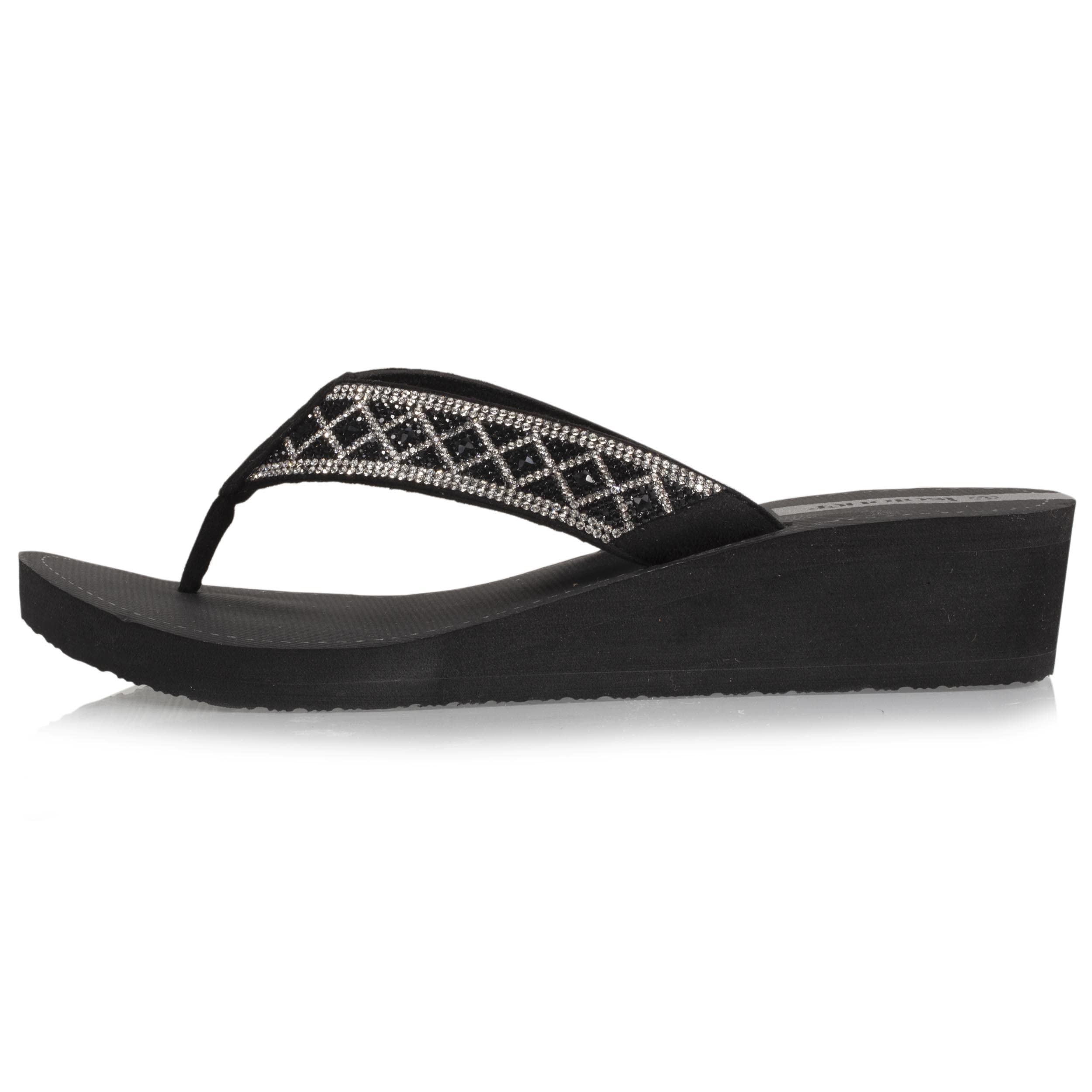 Isotoner Tongs femme à talon de 4 cm, ultra confortables