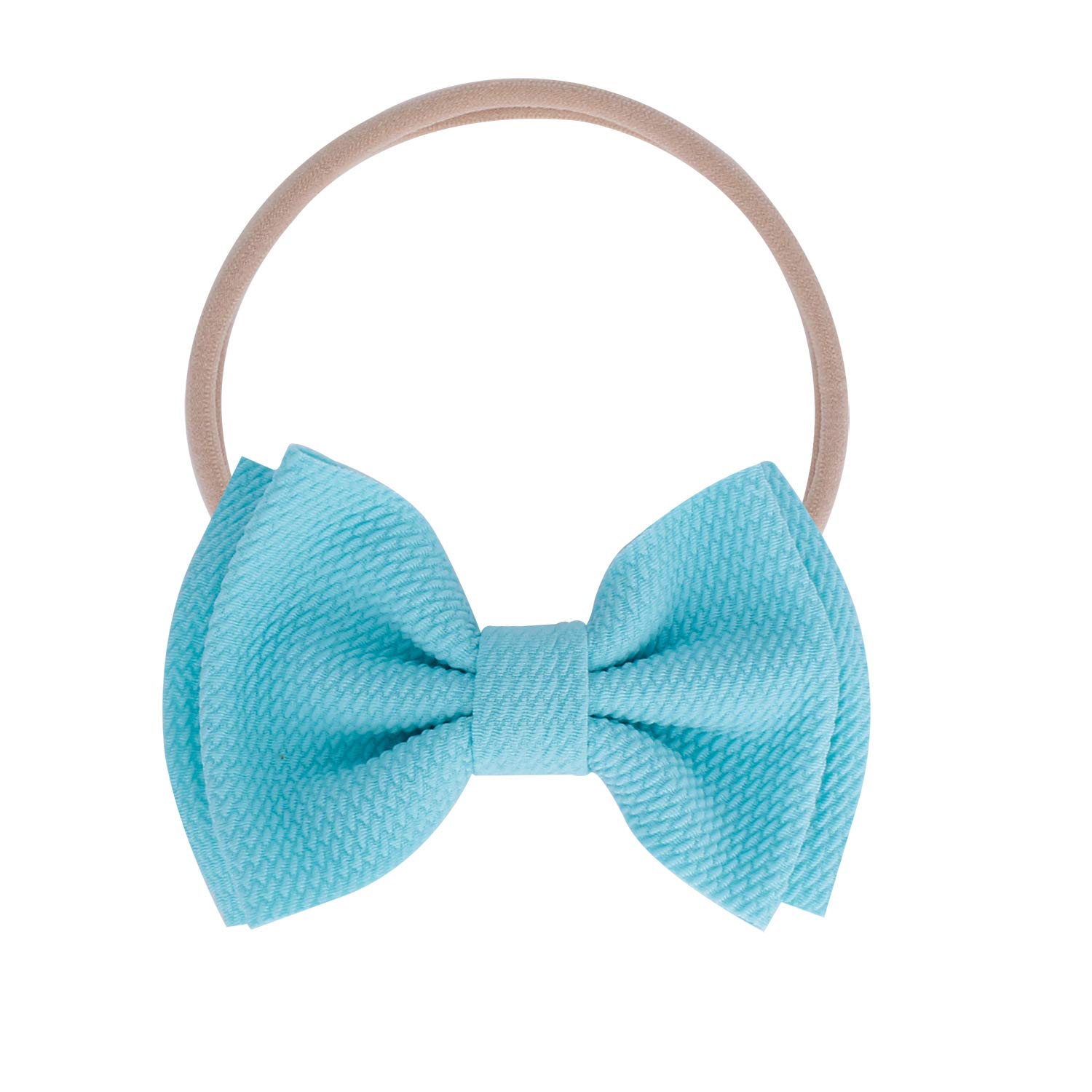 Baby Girl's Toddler 5 Inch Soft Bow-knot Nylon Hairband Headband Headdress (Turquoise)