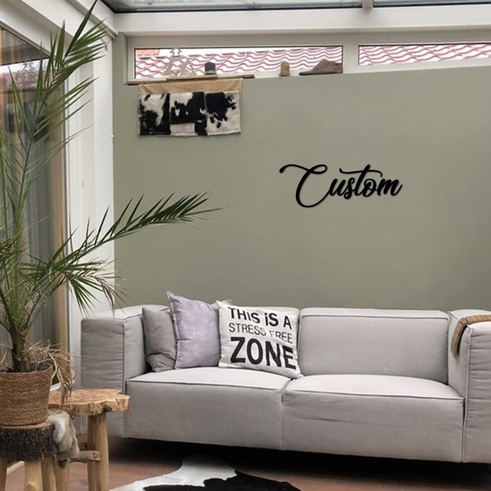 Targa in metallo personalizzata, calligrafia personalizzata, scritta in ferro, decorazione da parete per camera da letto, soggiorno, casa colonica, ufficio, casa dolce casa, 60 cm