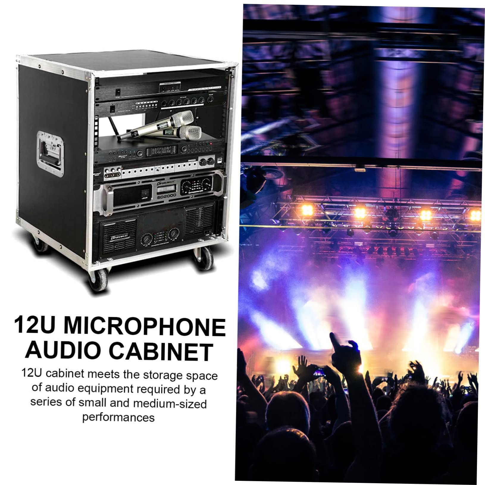 Gabinete estéreo móvil – Estante de audio de aleación para micrófonos, altavoces y accesorios – Soluciones de almacenamiento versátiles para uso doméstico y estudio