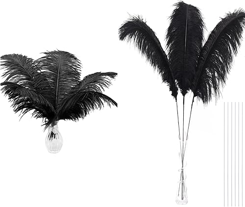 Ballinger Juego de 24 plumas de avestruz de 10 a 12 pulgadas y 10 piezas de plumas de avestruz de 28 pulgadas para bodas, fiestas y hogar