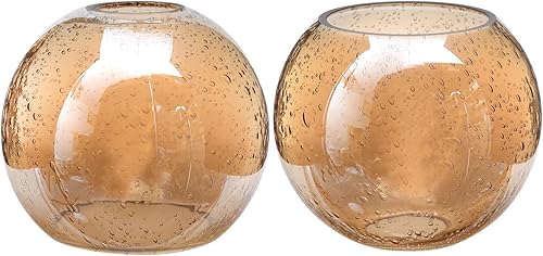 Miniatura 9 de Paquete de 2 globos de vidrio de lino blanco de repuesto para accesorios de iluminación, 5.9 pulgadas de diámetro, pantalla de lámpara de globo de