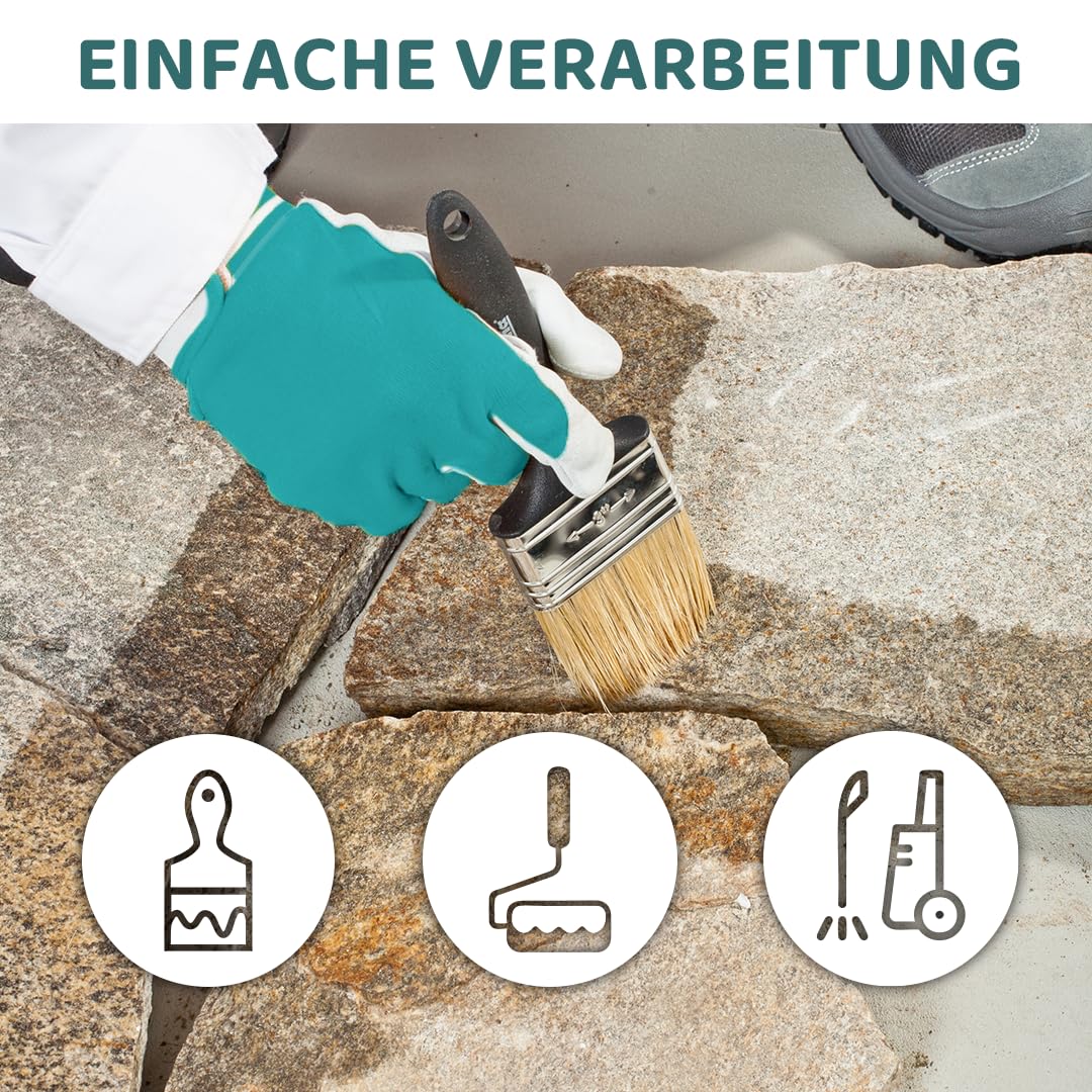 Steinimprägnierung 20L, Außen & Innen, Steinversiegelung für Naturstein, Stein, Klinker & Putz, Benzin- & Lösemittelfrei, Imprägniermittel gegen Grünbelag, für Steinplatten, Pflasterstein