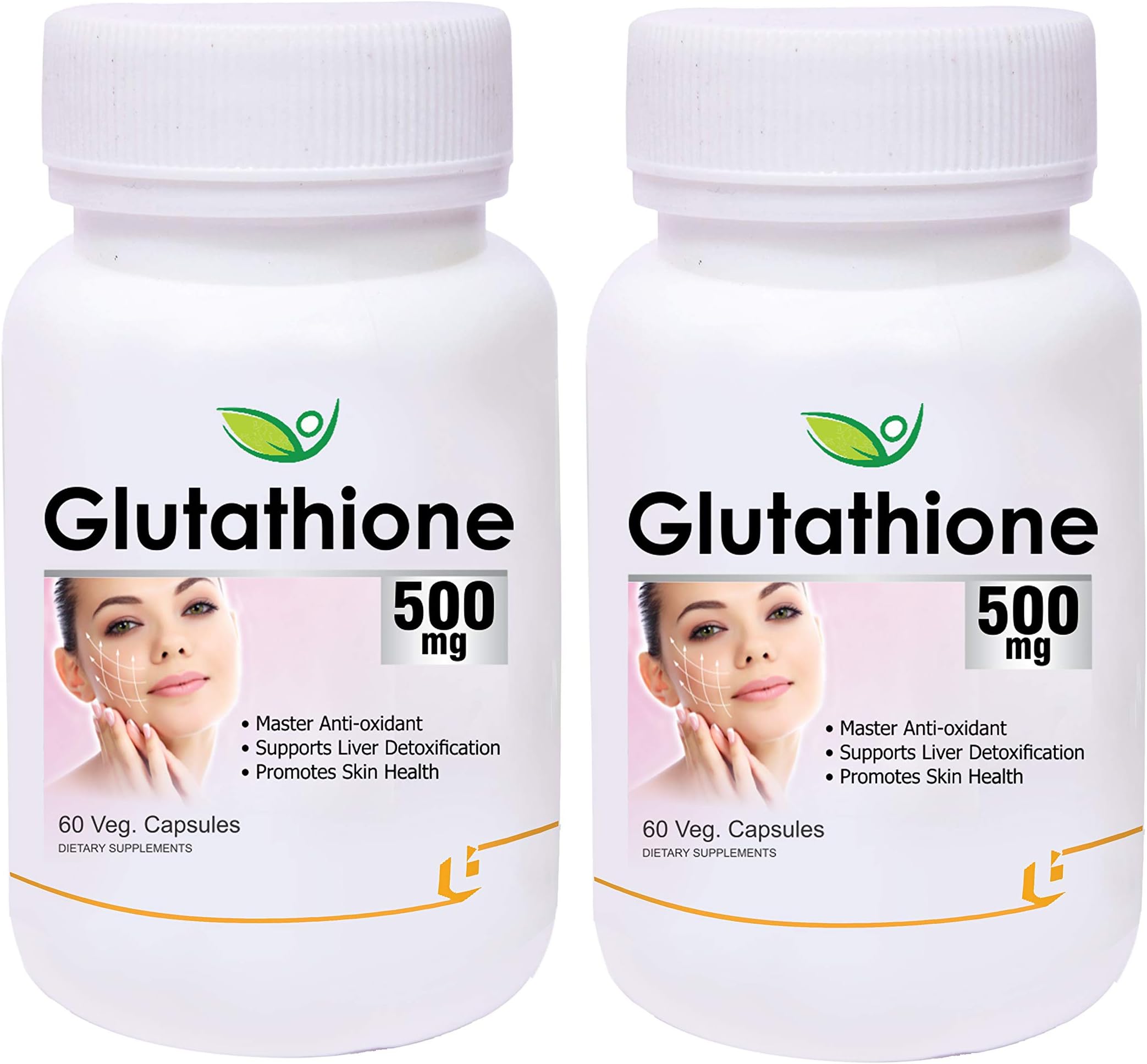 Biotrex Glutathione 500mg -(60 Veg Capsules) Pack of - 2