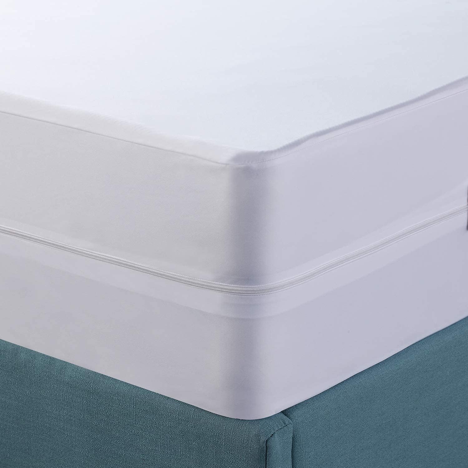 Utopia Bedding Premium Waterproof Mattress Encasement Queen, 135 GSM Zippered Mattress Protector, Six Sided Mattress Cover, Fits 15 Inches Deep : Home & Kitchen