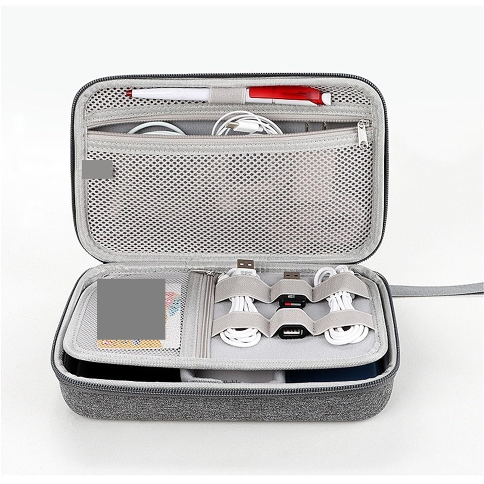 Sac De Rangement pour CâBles Sac de Rangement Portable de Grande capacité, 2 pièces, Organisateur d'accessoires électroniques de Voyage, Tablette, câble de Disque Dur(Grey)