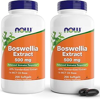 Now Boswellia Extract 500 mg, 200 Softgels (Pack of 2) - Standardized Extract Supplement