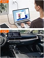 Vista 7 de CableCreation Cable USB C a USB C de 6.6 pies, paquete de 2 unidades PD de 100 W con pantalla LED, cable USB C duradero trenzado con pantalla