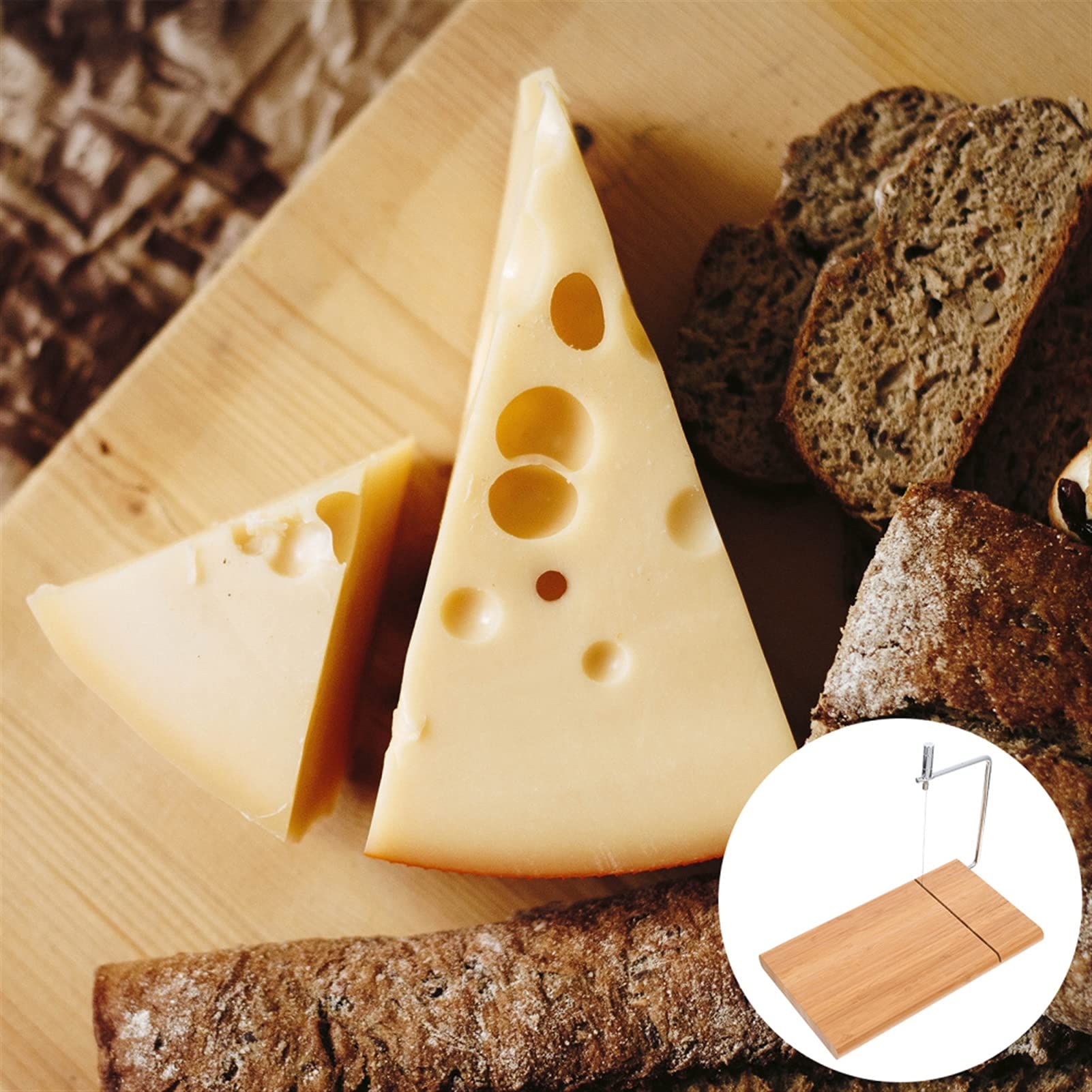 Käseschneider Käseschneider Bambuskäse Slicer tragbarer Butterschneider DIY. Schneidwerkzeug Küche Gadget Perfekt für die Küche Kochen 1 stücke Käsehobel