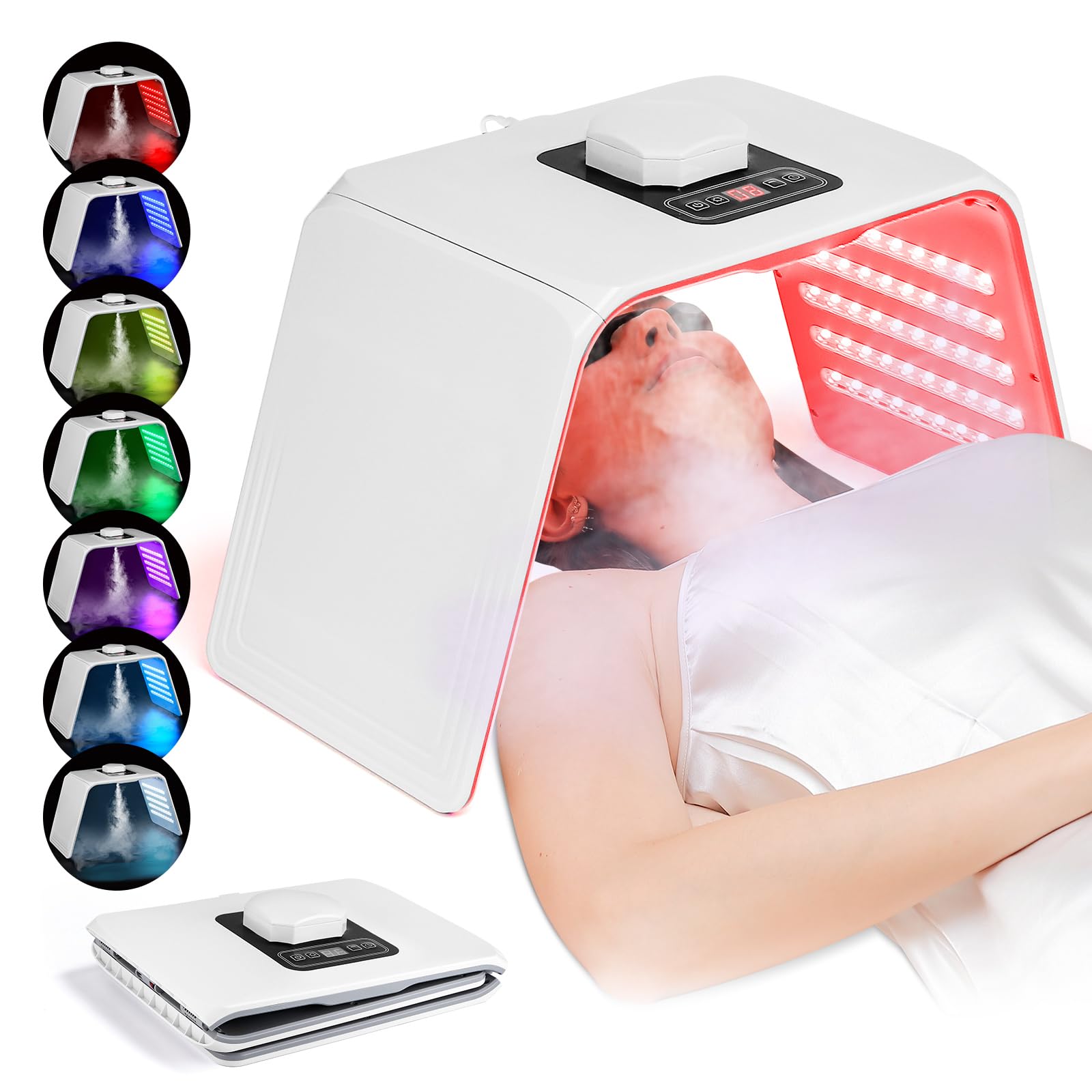 Masque de thérapie par lumière LED pour le visage, masque portable Photon LED, thérapie par la lumière, anti-âge, machine de soins de la peau pour points noirs, rougeurs, rides (bleu)