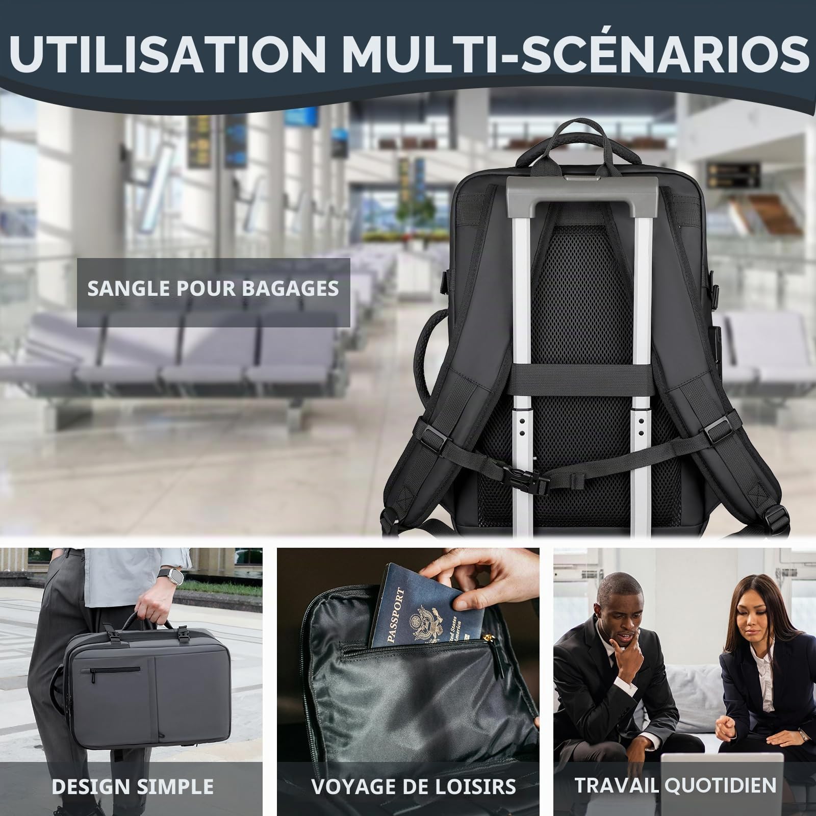 Vacuum Backpack Easyjet Cabin Bag 45x36x20Large Travel Backpack Expandable Personal Carry On Bag Airbag with Pump