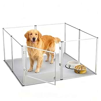 Amazon | BingoPaw 大型犬用サークル アクリル 透明パネル 中型