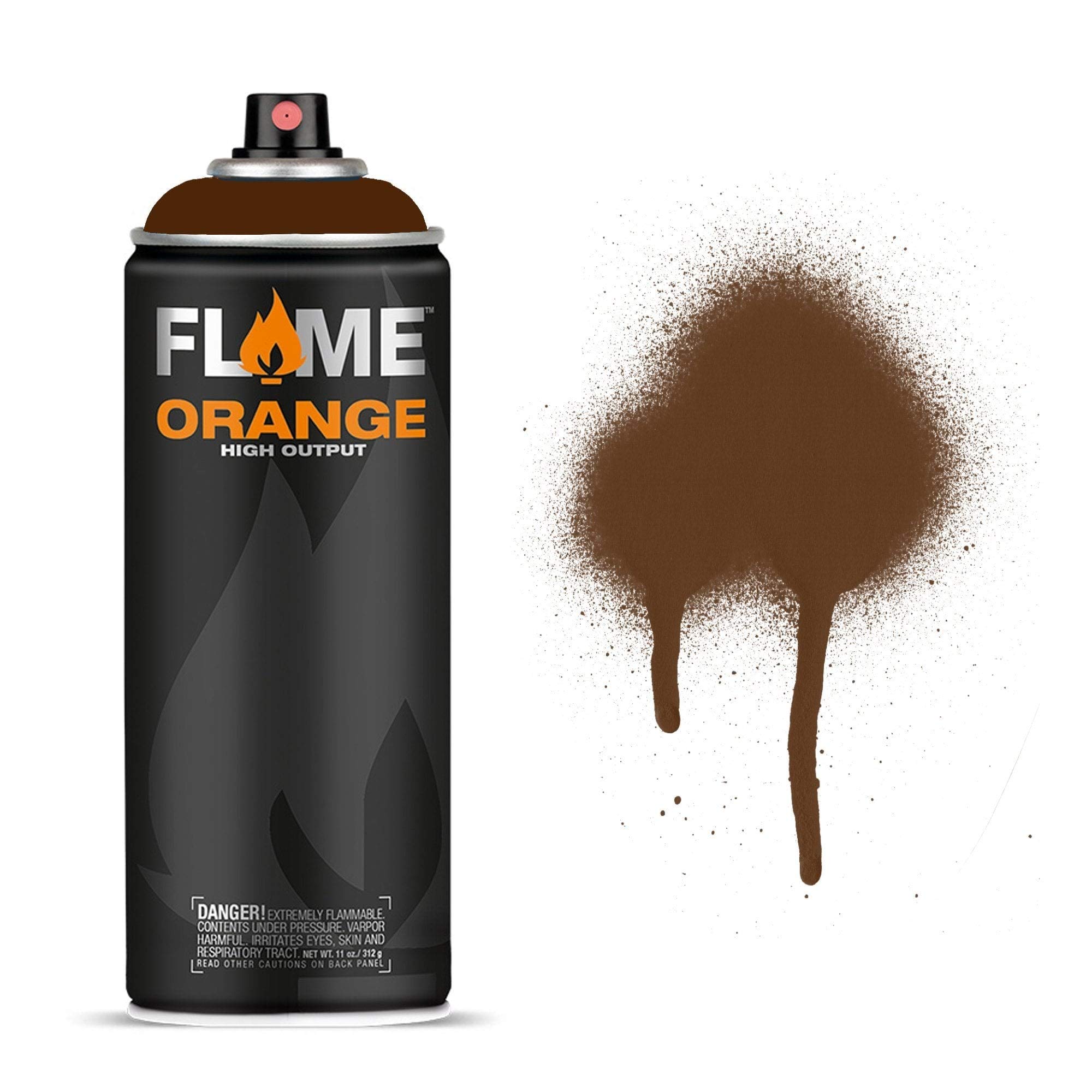 Molotow Flame Orange Spray Paint - Matt Acrylic 400ml Can Nut FO-708