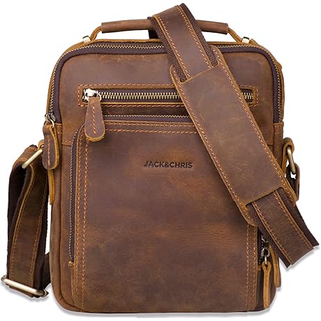 Jack & Chris Leather Messenger Bag: Professional Carryall for Men in Style