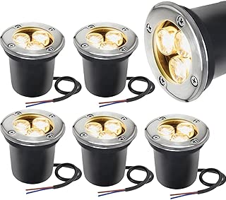 LED Landscape Lighting Sunriver 6 Pack Pathway Low Voltage Landscape Lights 3W In Ground Well Lights 12V-24V IP67 Waterproof Outdoor Lights for Driveway, Deck, Garden Lights (Warm White) - coolthings.us
