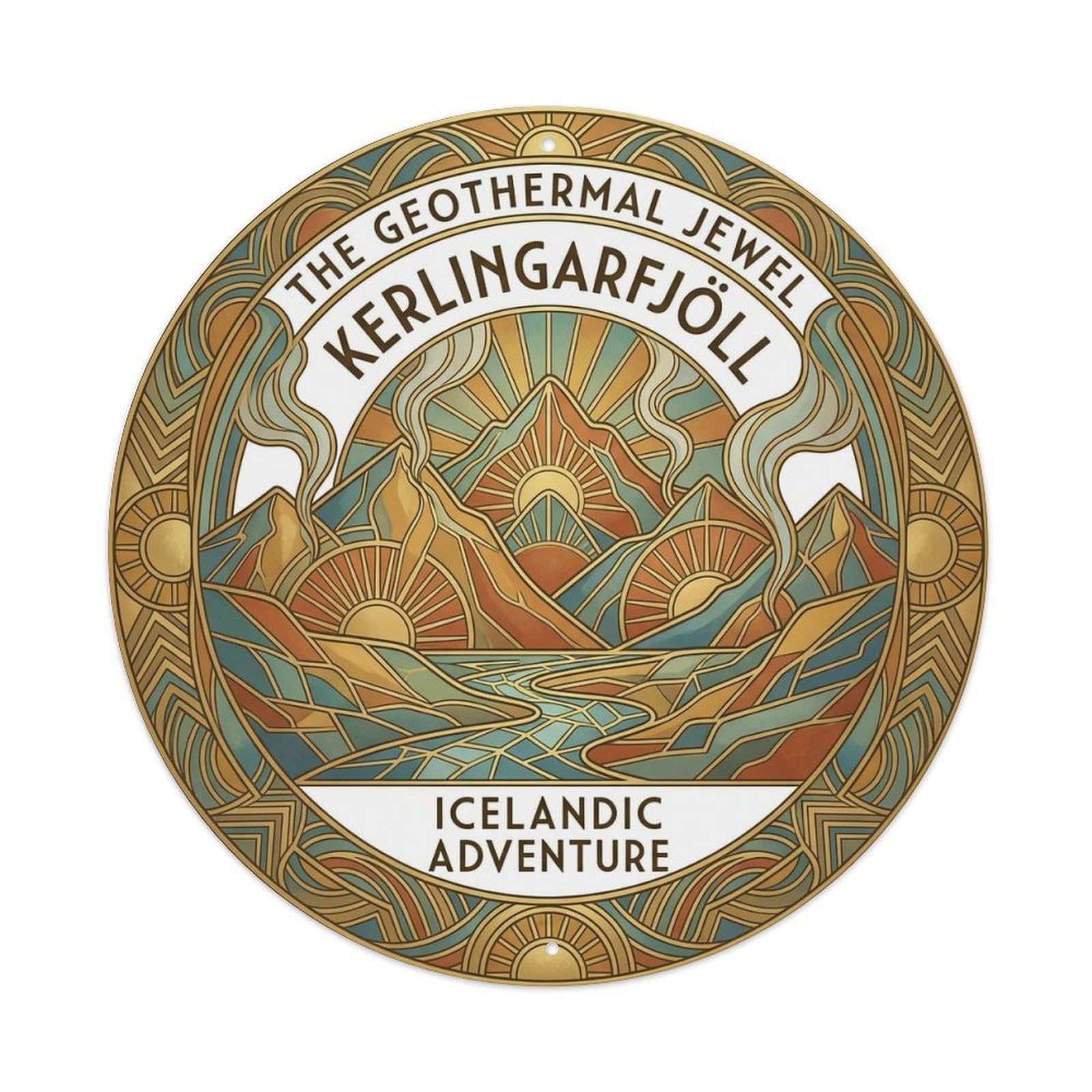 Vintage Travel Kerlingarfjoll Iceland Mountains Metal Tin Sign
