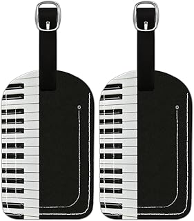 Etiqueta de bagagem PU Leahter para malas, bolsa de viagem de proteção de privacidade etiqueta etiqueta de chave de piano, etiqueta de bagagem de viagem, etiqueta de identificação para mulheres homens
