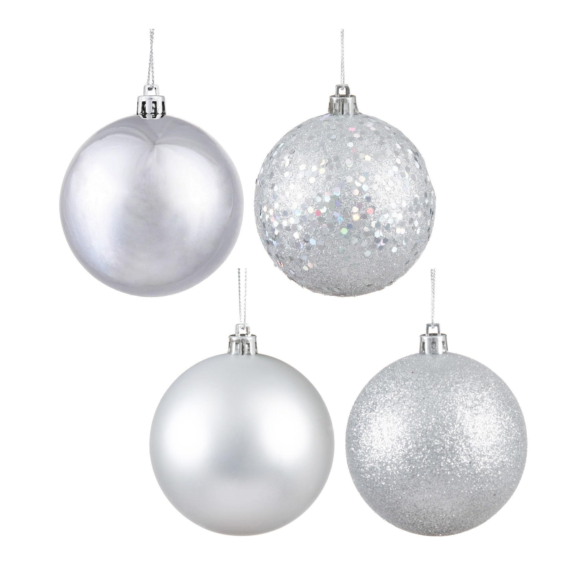 Vickerman Assortiment de 4 boules argentées de 20,3 cm