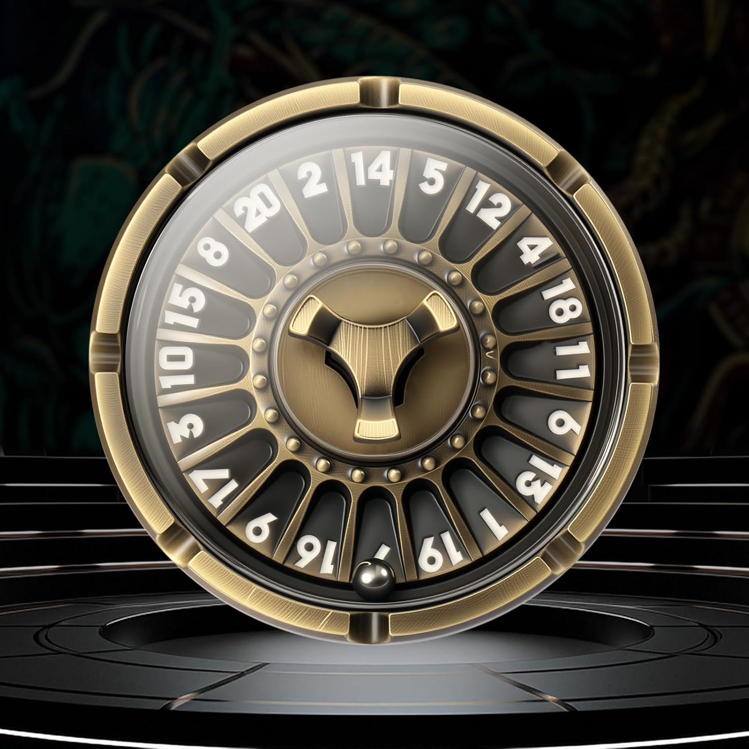 DNDND Roulette Wheel D20 Spinner Dice with Gift Box for Dungeons and Dragon Game RPG & Table Games (Brass)
