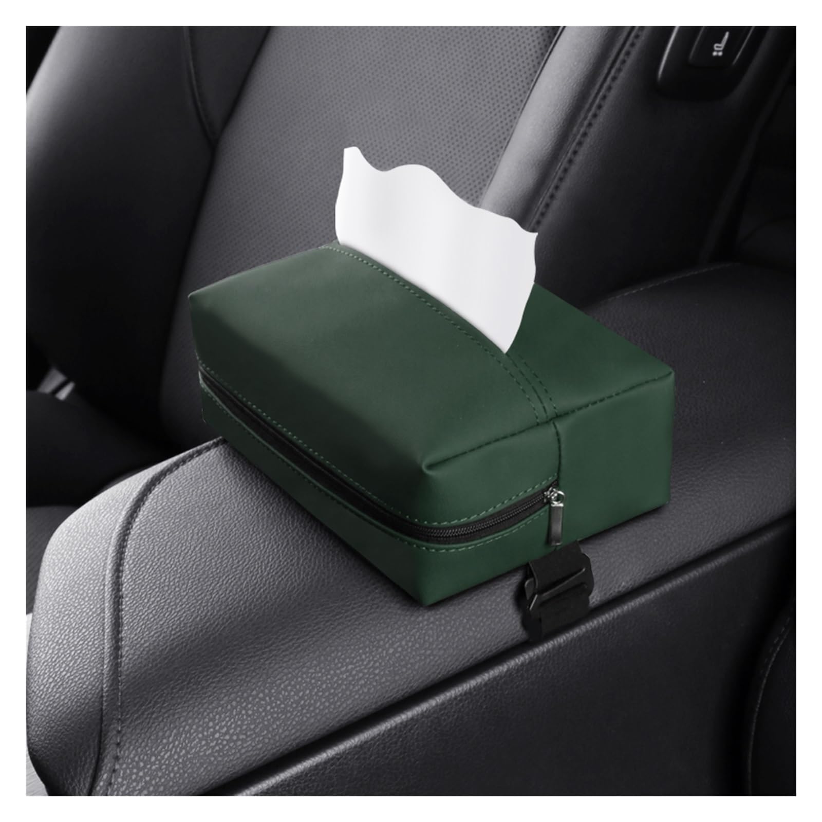 Car Interior Car Tissue Holder, Sun Visor Box, Universal For Visors, Center Armrests And Seat Backs(Green)