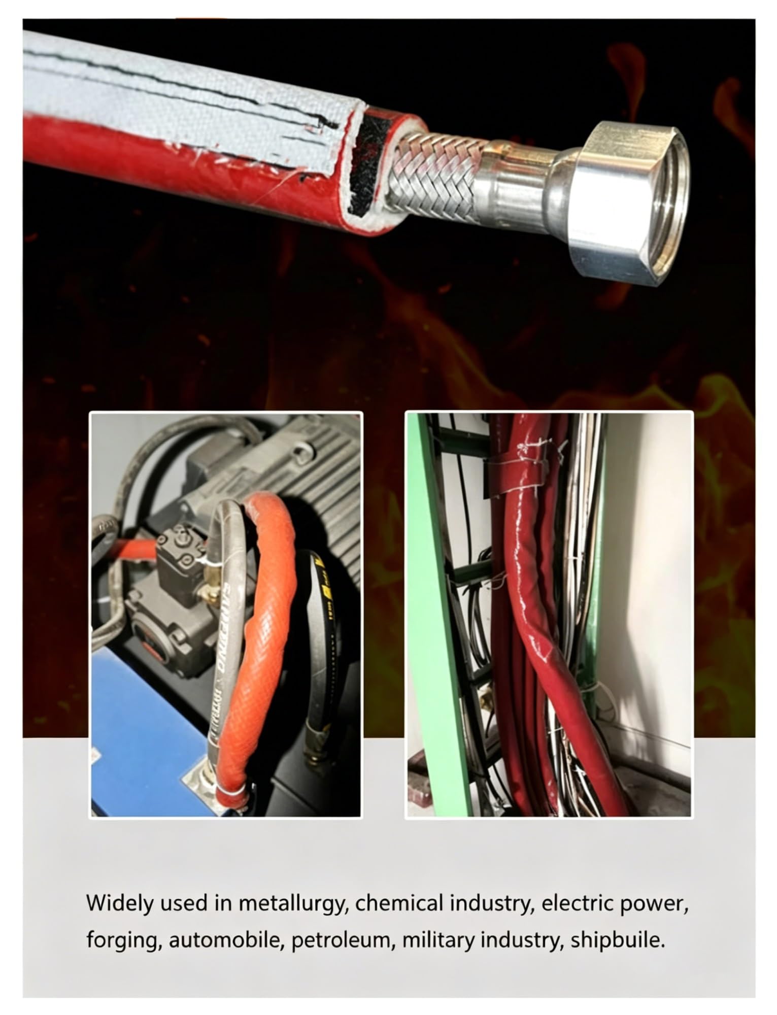 Funda de aislamiento térmico de fibra de vidrio: protección ignífuga para cables de alta temperatura