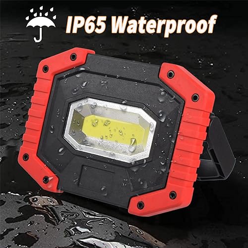 Vista 13 de OTYTY Luz de trabajo recargable, luz LED de trabajo portátil, COB, impermeable, 30 W, 1500 lúmenes, para acampar al aire libre, senderismo