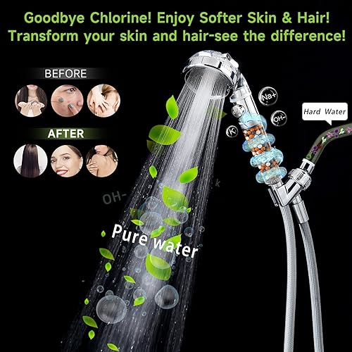 Miniatura 2 de Filtered Shower Head with Handheld - High Pressure ShowerHead with Filters for Hard Water - Chlorine Removal, Easy Instal, 4 Modes, Durable,