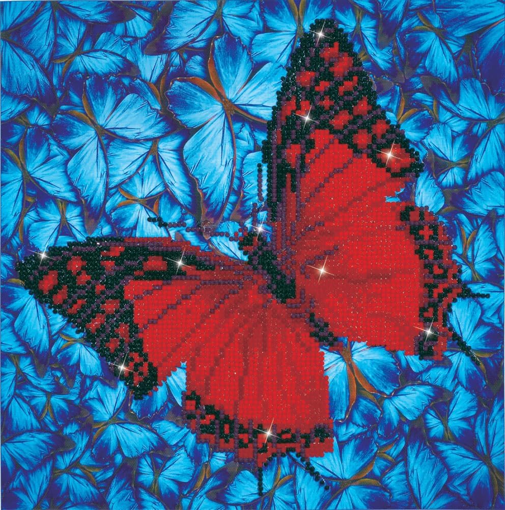 DIAMOND DOTZ Complete Diamond Facet Art Kit Flutterby Red