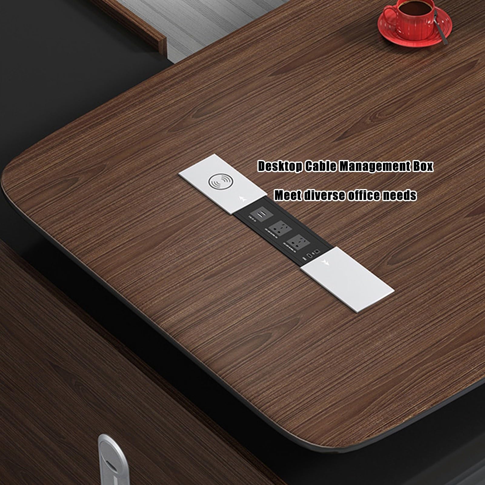 Moderno Escritorio Jefe Ejecutivo Forma L, Cerradura Huella Digital