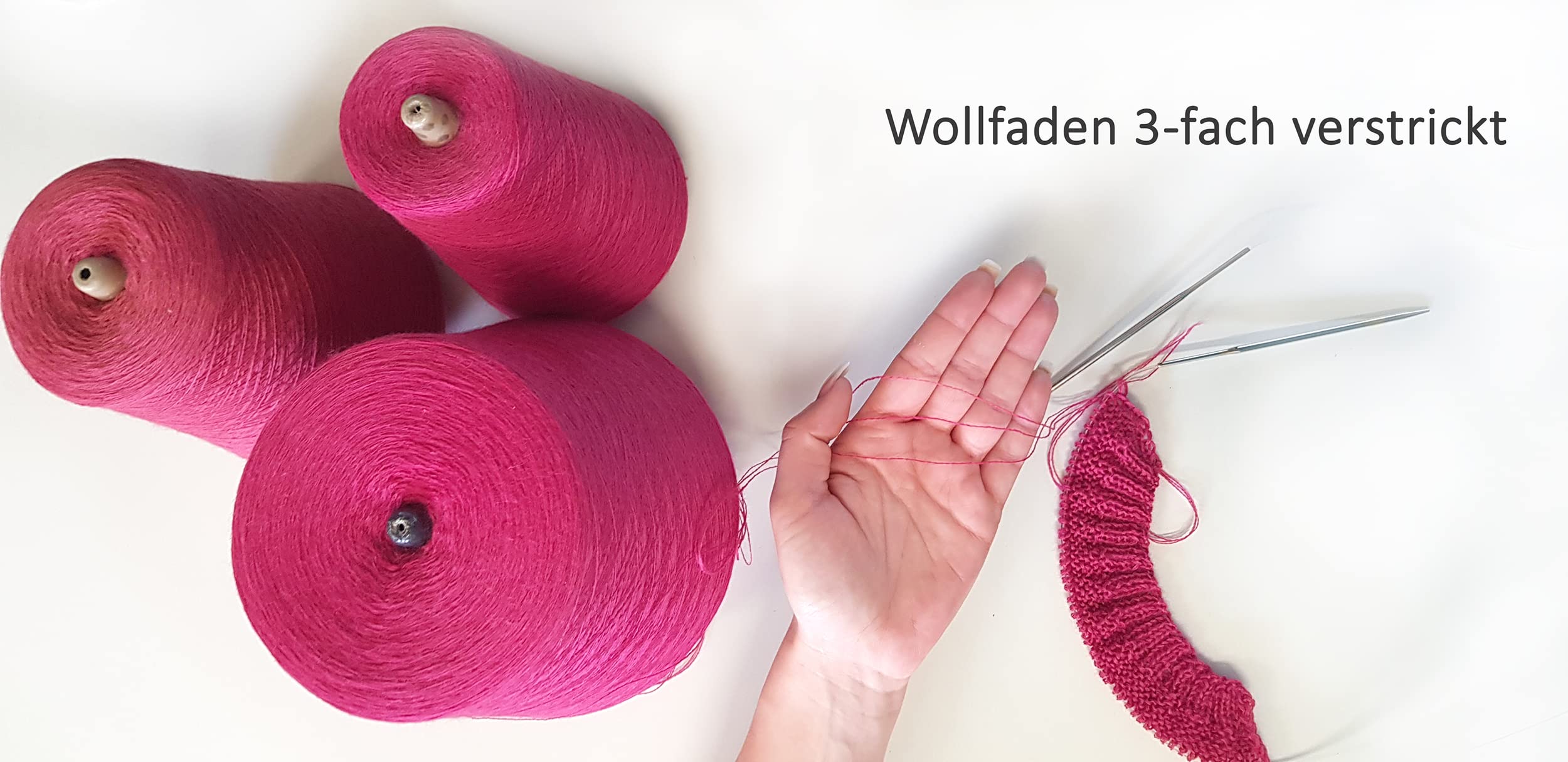 Strickwolle 1 kg 1000g Merinowolle Extrafine 100% Schurwolle Schafwolle Handstrick Wolle zum Stricken Häkelwolle Häkeln Garn Nadel 2,5 3 3,5 4 - Grün Moos