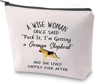 German Shepherd Cosmetic Bag German Shepherd Lover Makeup Zipper Pouch Bag German Shepherd Gifts For Women German Shepherd Mom Gift (Wise german)