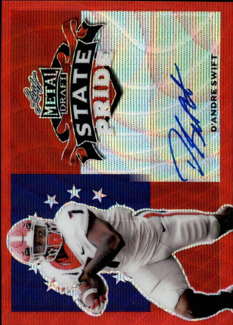2020 Leaf Metal Draft State Pride Autograph Wave Red Football S3#SP-DS1 D'Andre Swift Auto Georgia Bulldogs Official Player Licensed Rookie Card