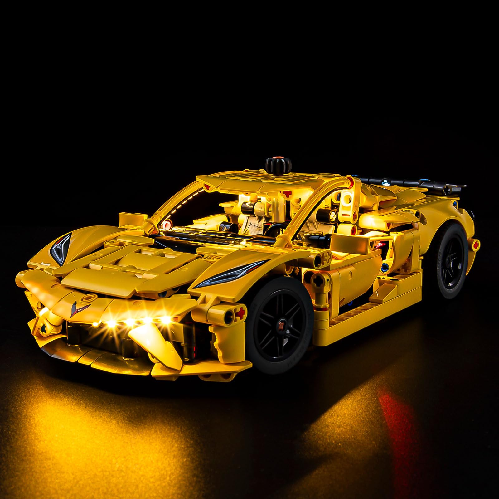 Kyglaring LED Lighting Kit for Lego Technic Chevrolet Corvette Stingray Toy Car Model Set, Compatible with Lego 42205, Brick Sets Not Included(Classic Version)