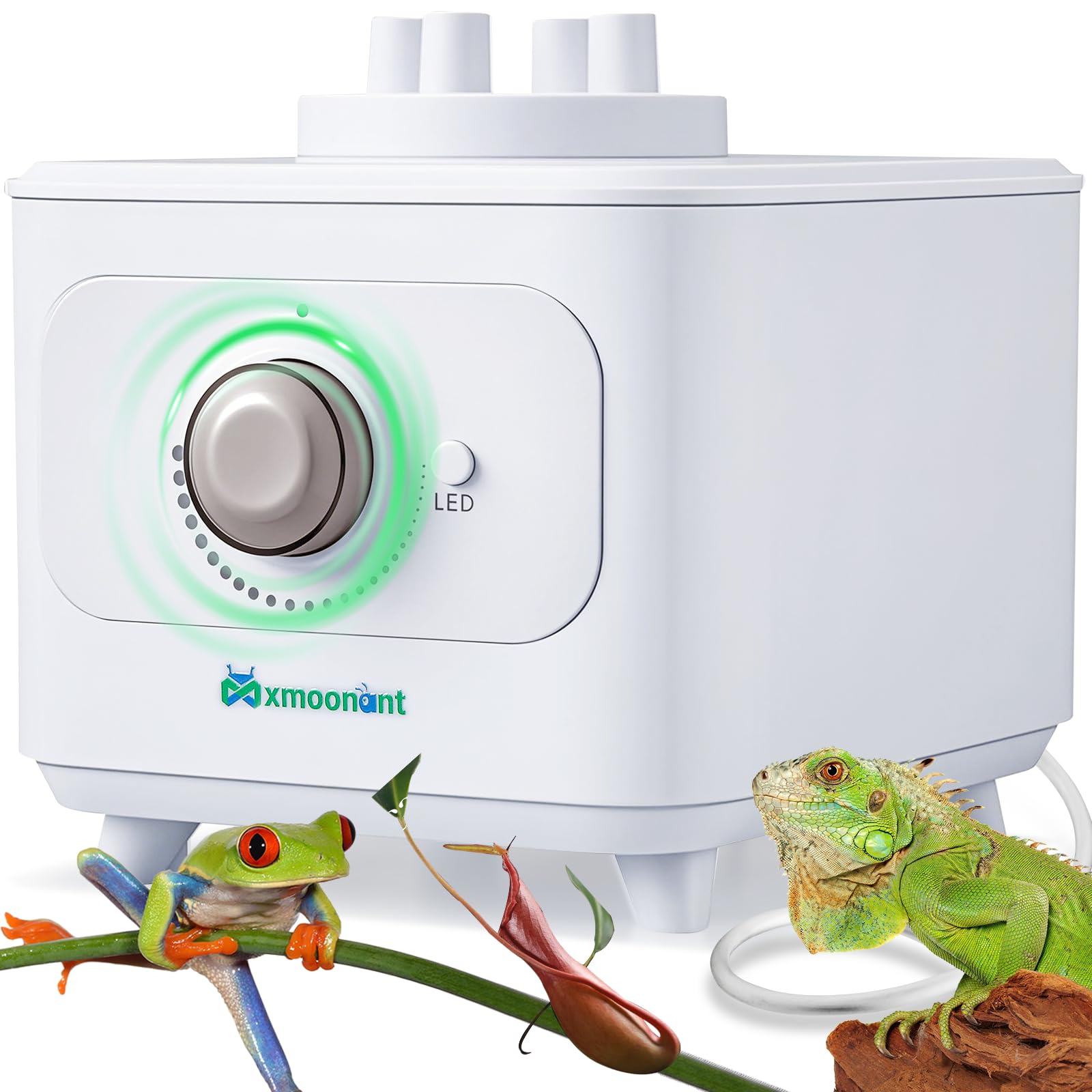 Mxmoonant - Humidificador automático (600 ml/h, sin depósito, manguera 4 m, accesorios de grifo, 4 x 1,8 m, extensiones para terrarios/reptiles/plantas