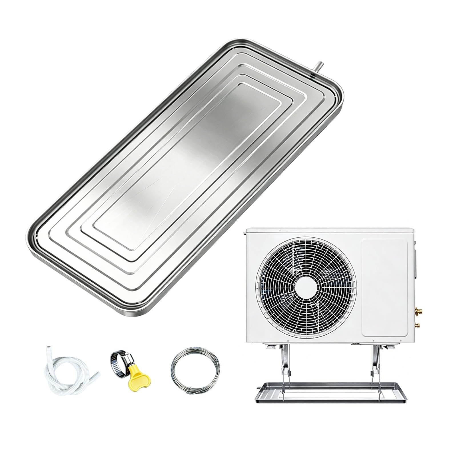 YFAURNDE Window Air Conditioner Drain Pan, Stainless Steel Drip Tray for Air Conditioners, Drain Pan Suitable for Window Air Conditioners and Portable Air Conditioners.(6P 100x48cm/39.4x18.9in)
