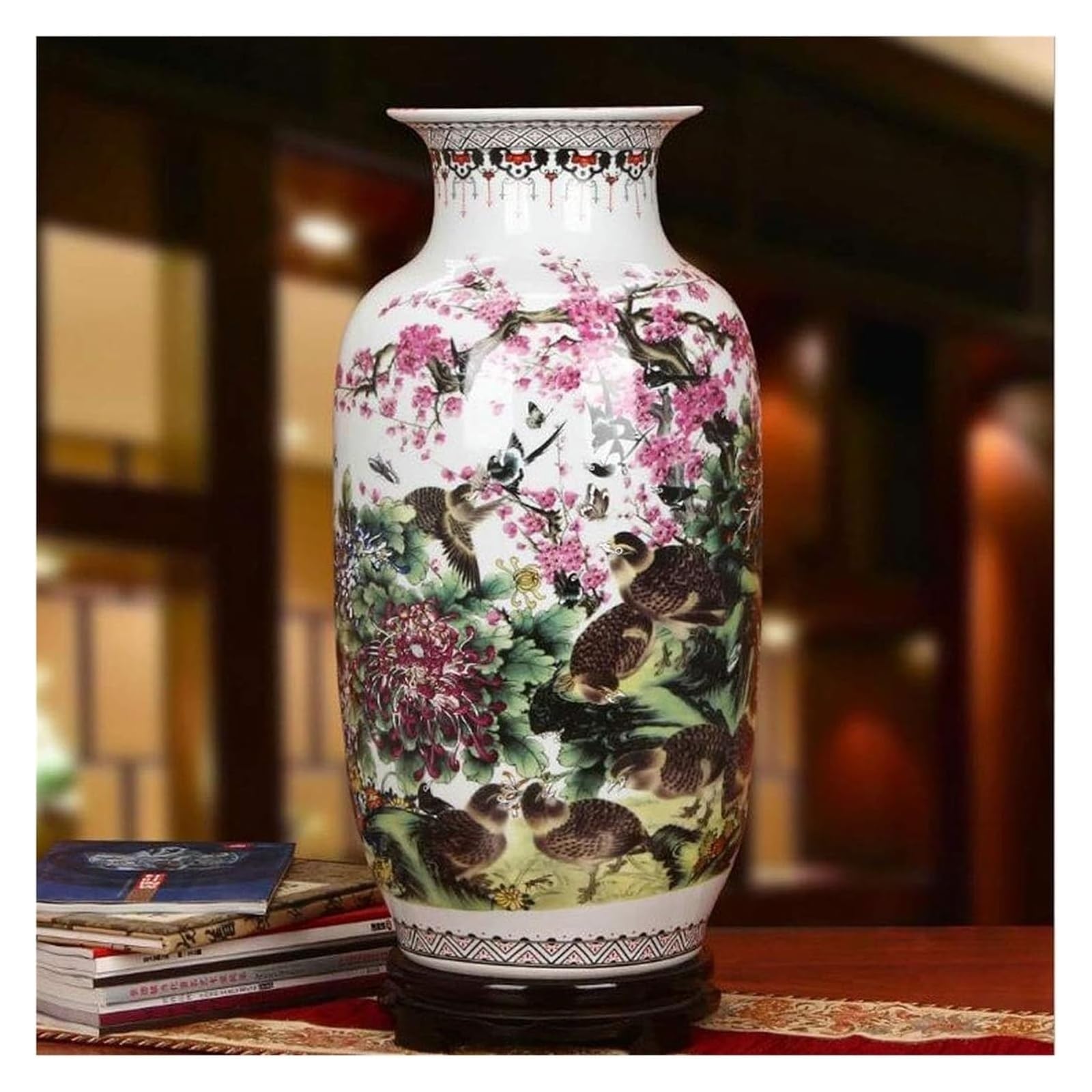 Vase Tabletop Indispensable Exquisite Porcelain Clay Flowers Decorations Ceramic Pastel 61 * 30cm