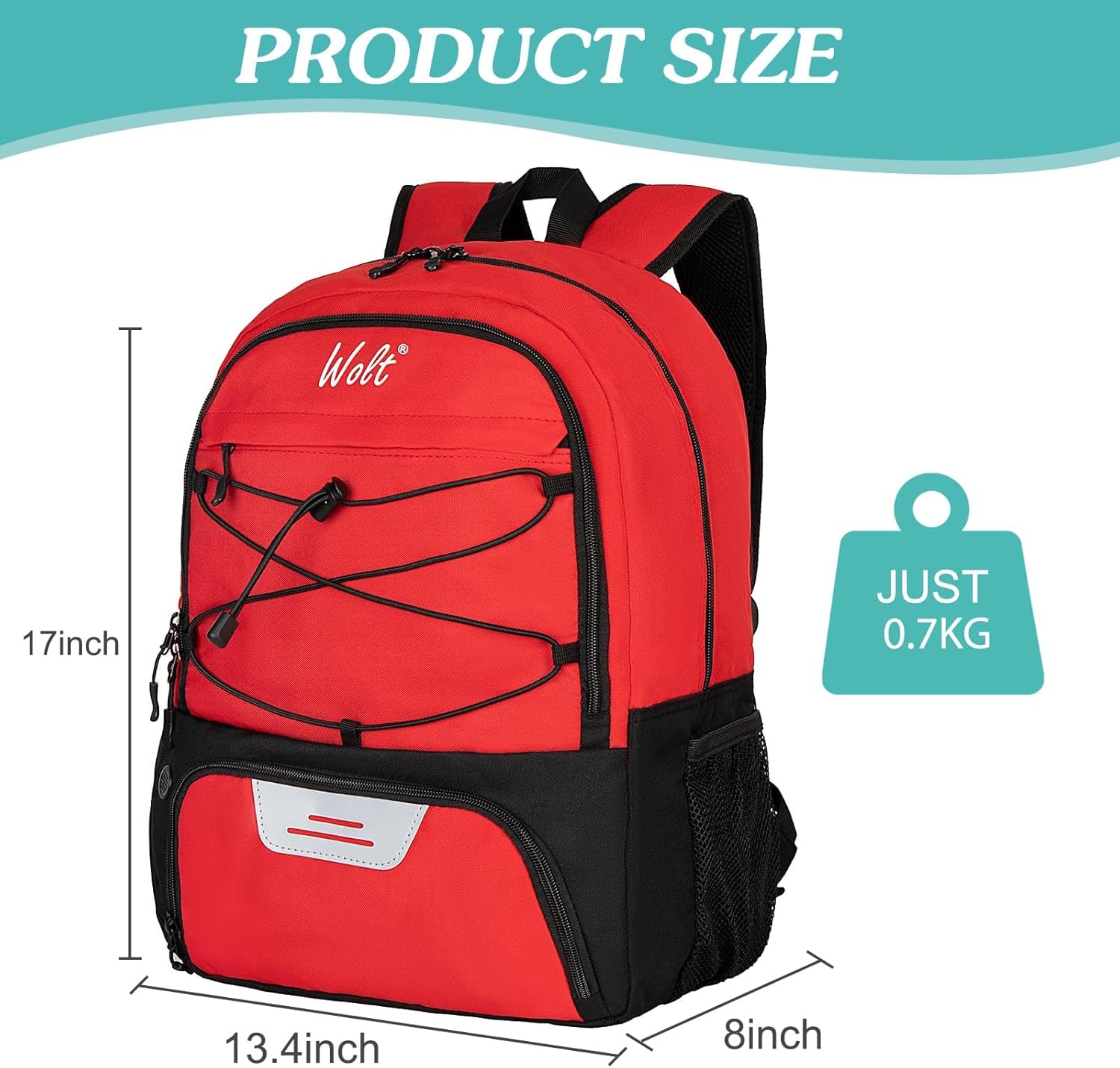WOLT Soccer Backpack Soccer Bag with Ball Holder & Shoes Compartment, Sport Equipment Bags For Football, Basketball, Volleyball, Gym